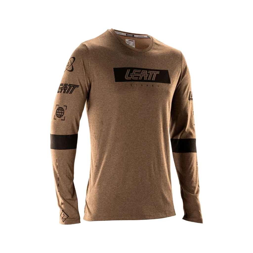 LEATT Camiseta MTB Gravity 3.0 Manga Larga Marrón Loam (M)