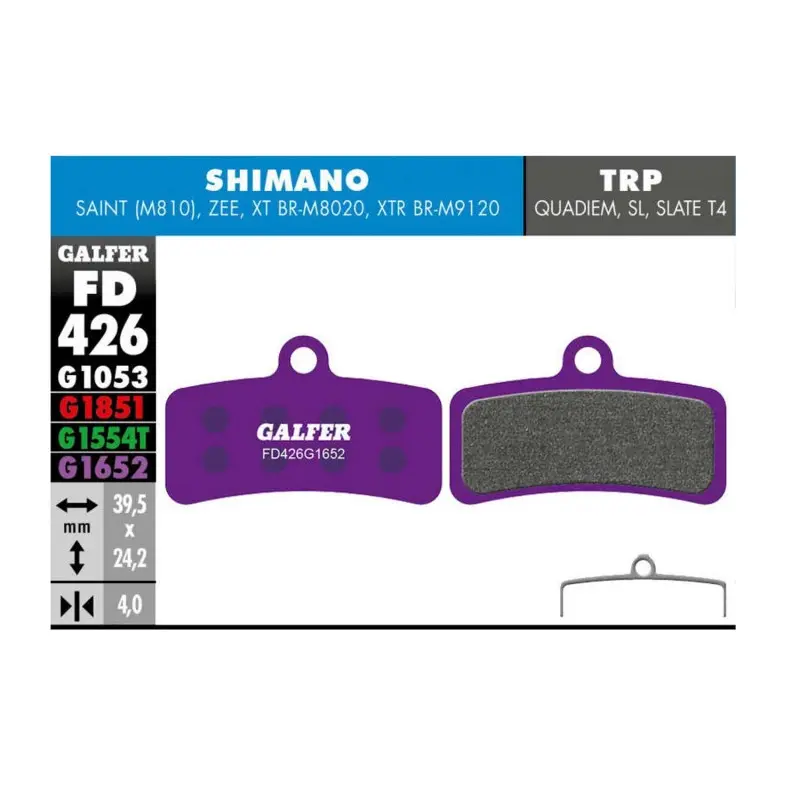[FD426G1652] GALFER E-BIKE BRAKE PAD SHIMANO SAINT - ZEE XT - XTR 2019 - FD426G1652