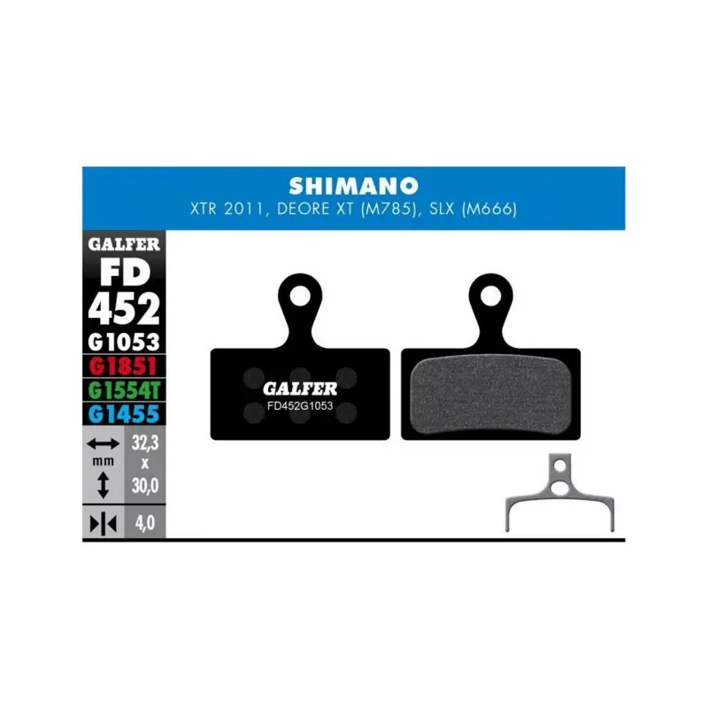 GALFER BIKE STANDARD BRAKE PAD SHIMANO XTR - XT - SLX - FD452G1053