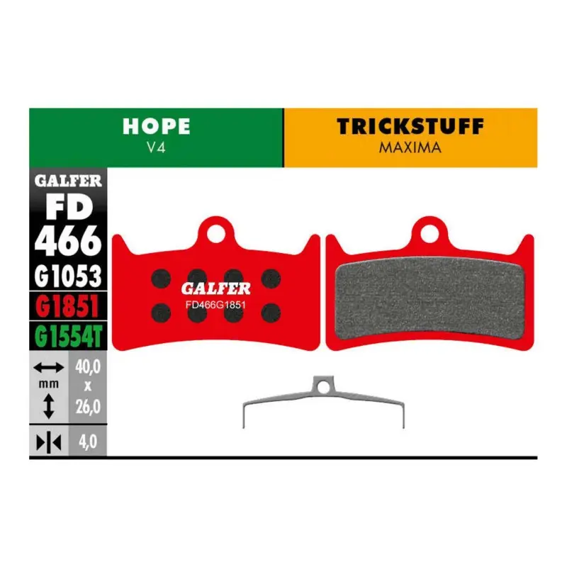 GALFER BIKE ADVANCED BRAKE PAD HOPE V4 - FD466G1851