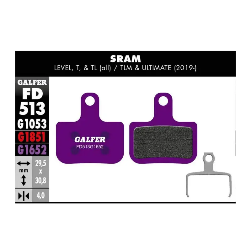 [FD513G1652] GALFER E-BIKE BRAKE PAD PASTILLAS SRAM LEVEL, T, TL - FD513G1652