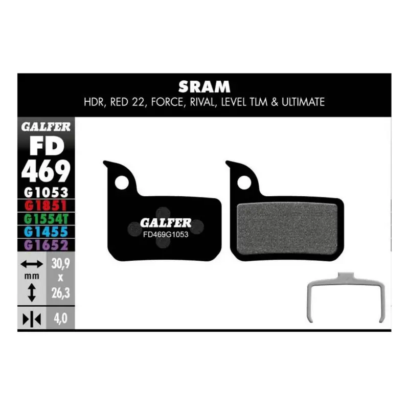 GALFER BIKE STANDARD BRAKE PAD - SRAM RED 22 - FORCE - RIVAL - LEVEL TLM, ULTIMATE - FD469G1053