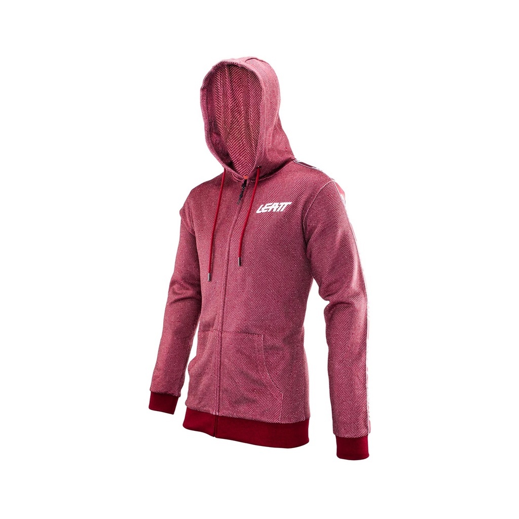 LEATT Sudadera con capucha y cremallera Premium Ruby