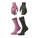 Pack OOOFF Guantes y Calcetines Khaki/Violeta