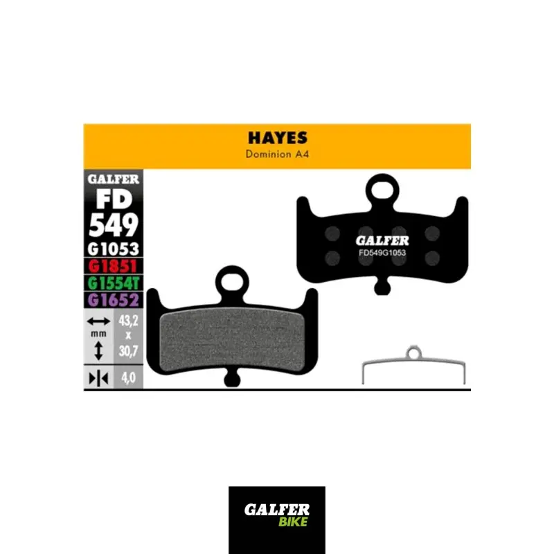 [FD549G1053] GALFER BIKE STANDARD BRAKE PAD HAYES DOMINION A4 - FD549G1053