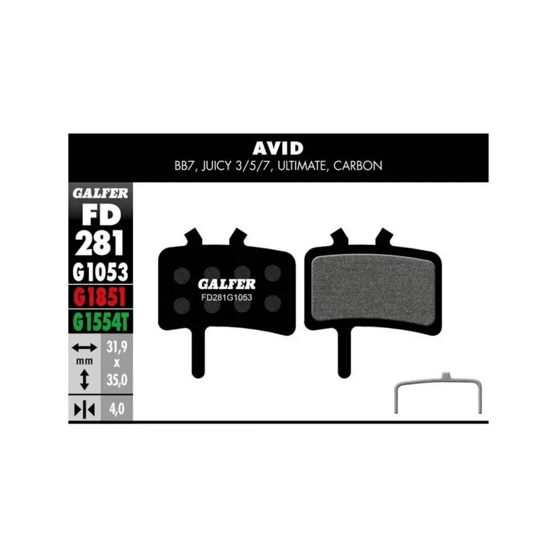 [FD281G1053] GALFER BIKE STANDARD BRAKE PAD AVID JUICY - CARBON - ULTIMATE - BB7 - FD281G1053
