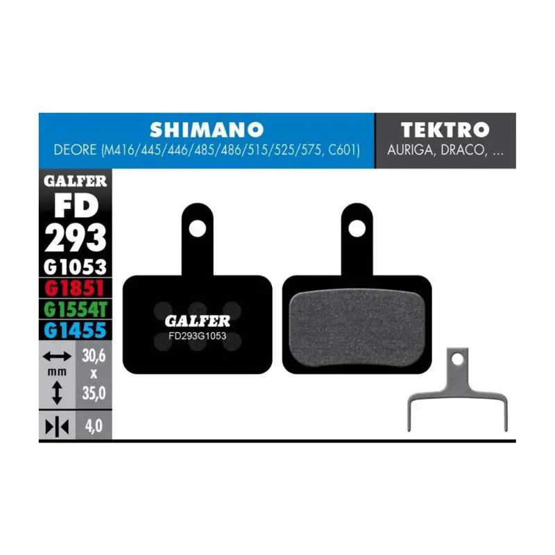 [FD293G1053] GALFER BIKE STANDARD BRAKE PAD SHIMANO DEORE - FD293G1053
