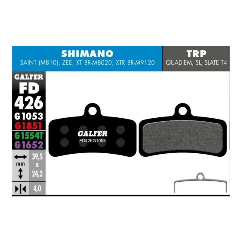 GALFER BIKE STANDARD BRAKE PAD SHIMANO SAINT - ZEE - XTR 2019 - FD426G1053