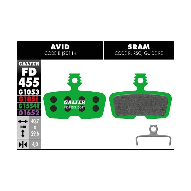 GALFER BIKE PRO BRAKE PAD AVID CODE R - FD455G1554T