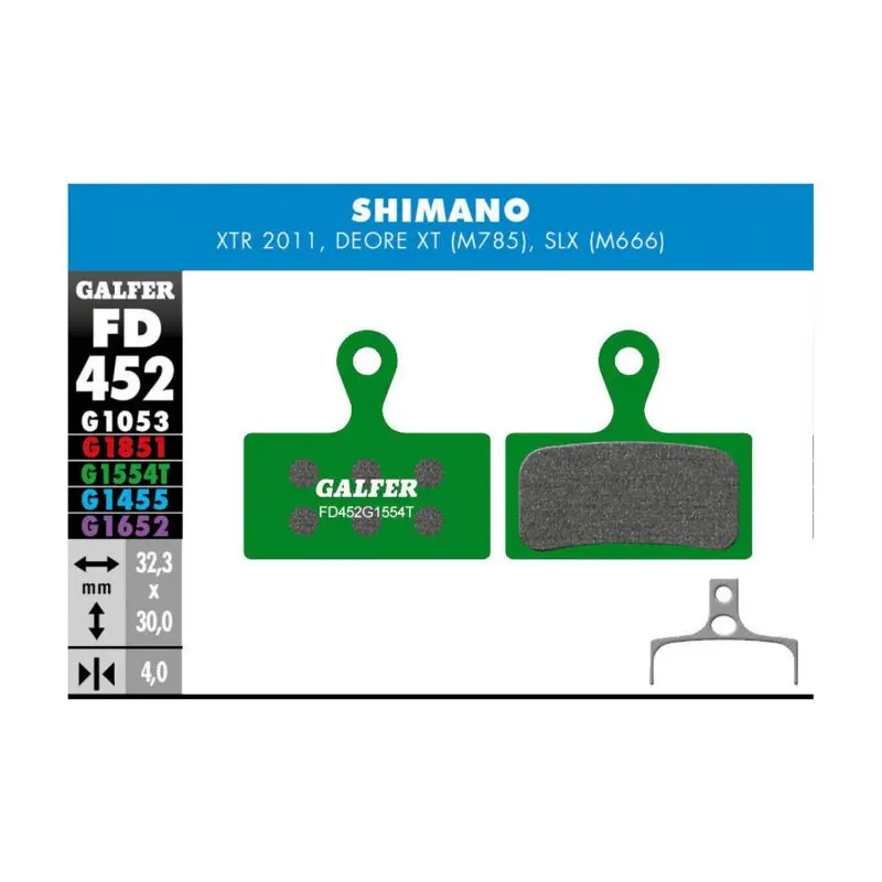 GALFER BIKE PRO BRAKE PAD SHIMANO XTR - XT - SLX - FD452G1554T